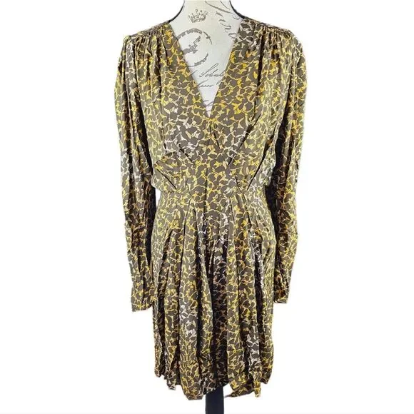 Isabel Marant Étoile Arone Long-Sleeve Abstract-Print Dress Size 34 EU - 2 US‎